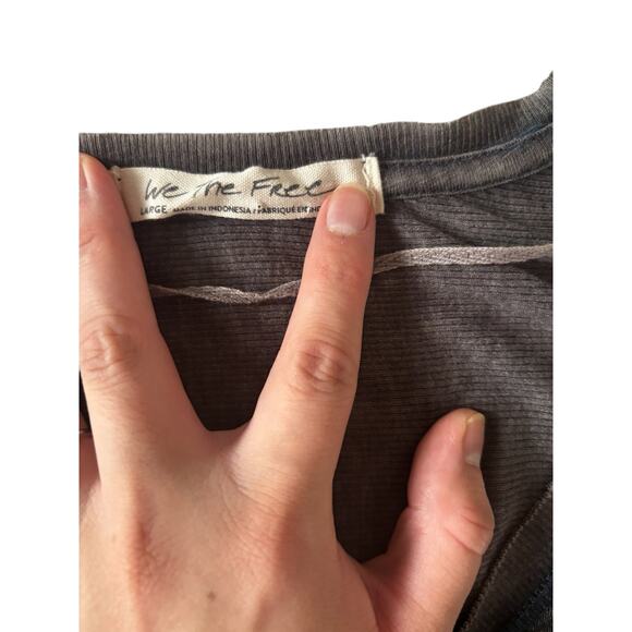 We The Free Oversized Dolman Tunic Top Gray Lightweight Slouchy Hi Low Hem Large - Picture 7 of 9